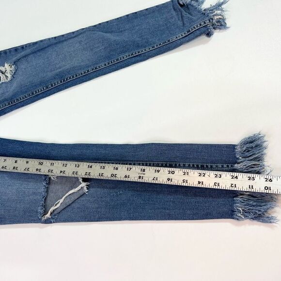 We The Free Skinny Jeans Women's 27 Blue Ripped Fringe Distressed Frayed Denim - Picture 5 of 10